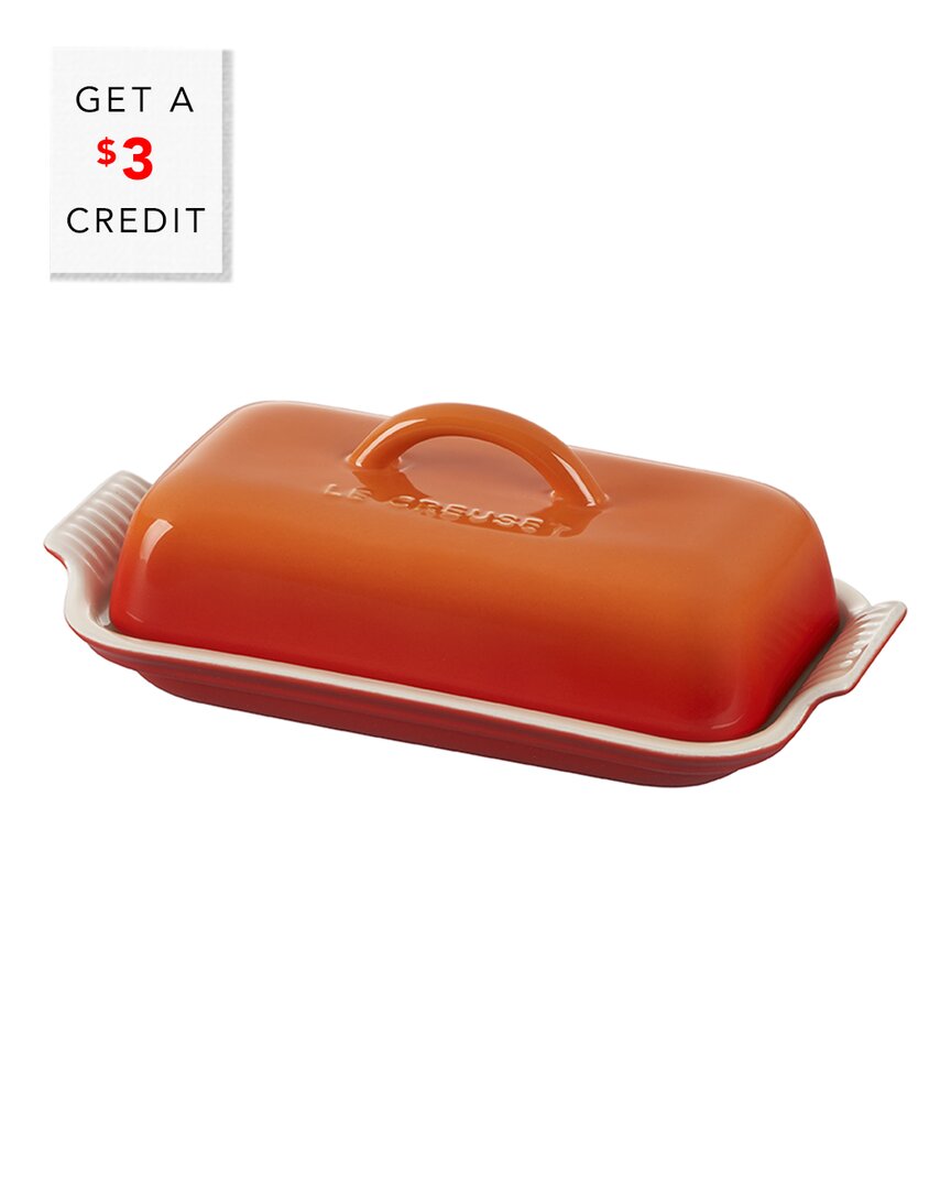 Le Creuset Heritage Butter Dish In Red