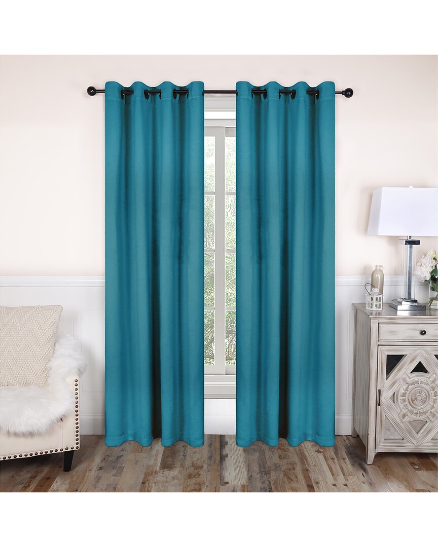 Superior 52x96 Solid Classic Modern Blackout 2pc Curtain Panel Set In Blue