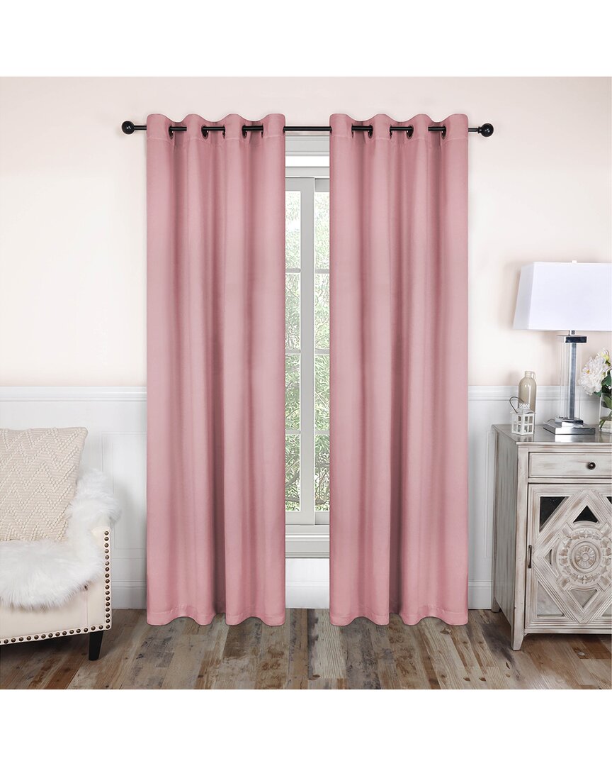 Superior 52x96 Solid Classic Modern Blackout 2pc Curtain Panel Set In Pink