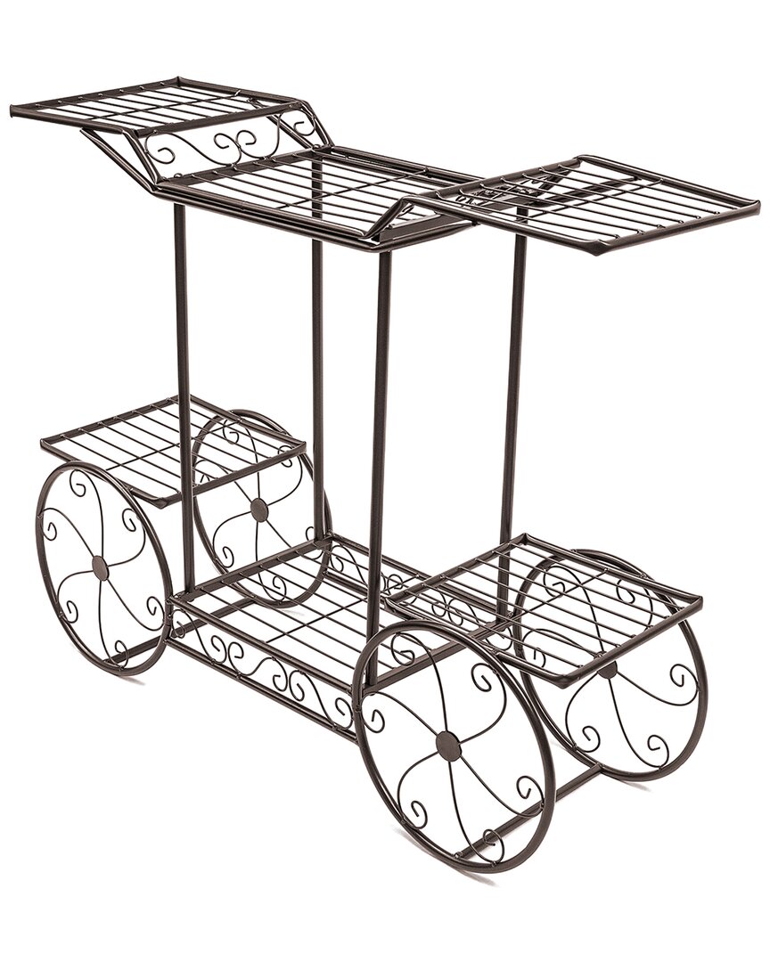 Sorbus Cart Stand Flower Pot Rack In Bronze