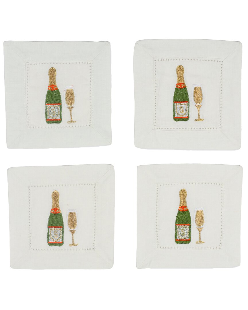 TIRAMISU TIRAMISU VINO VISTA ELEGANT EMBROIDERED COCKTAIL NAPKINS