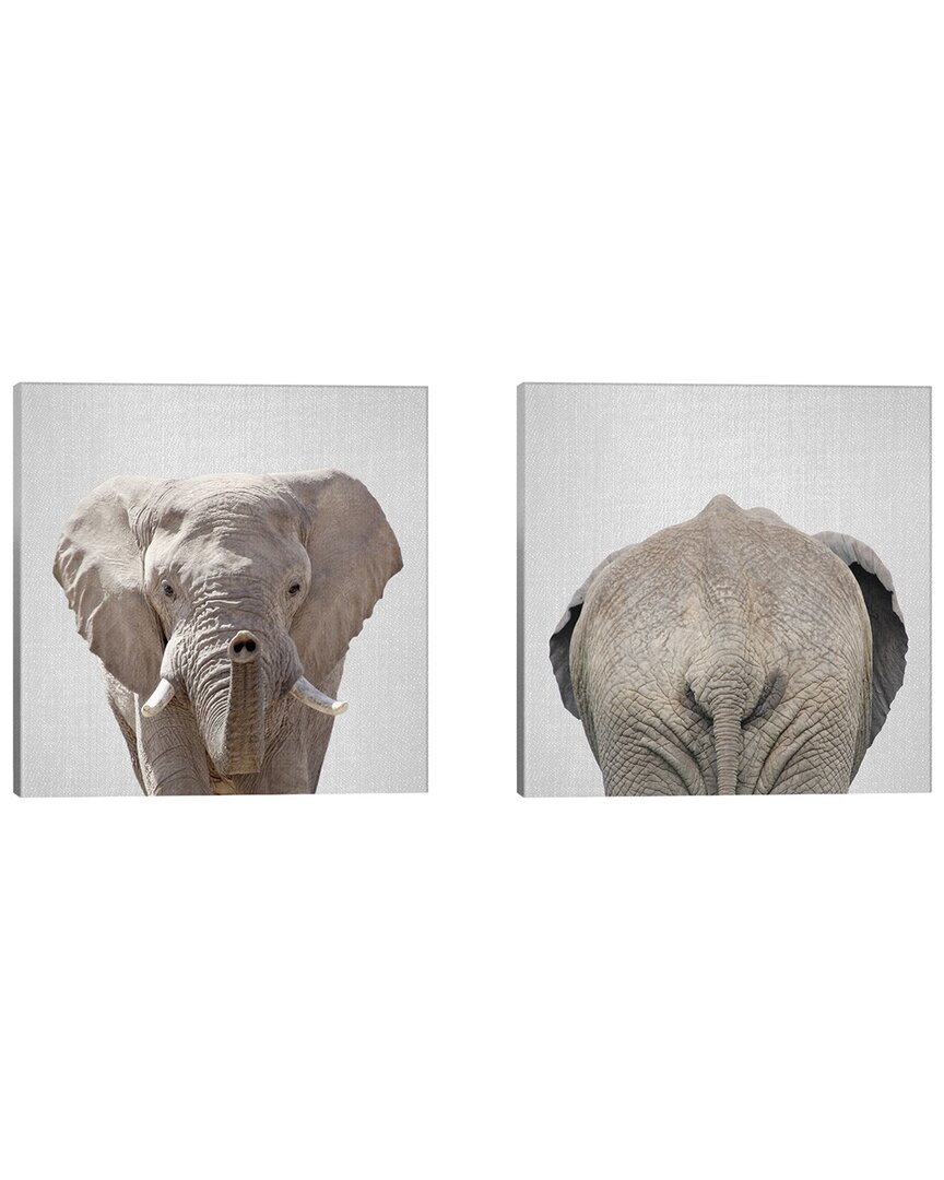 Icanvas Elephant Diptych Canvas Set By Gal Design