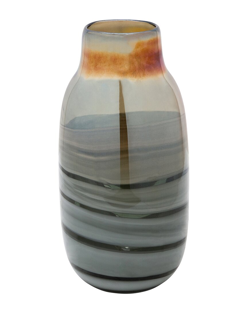 Sagebrook Home Glass 13in Metallic Vase In Gold