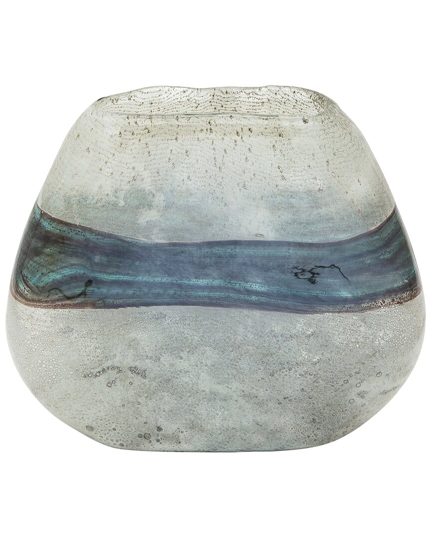 Sagebrook Home Glass Vase In Blue