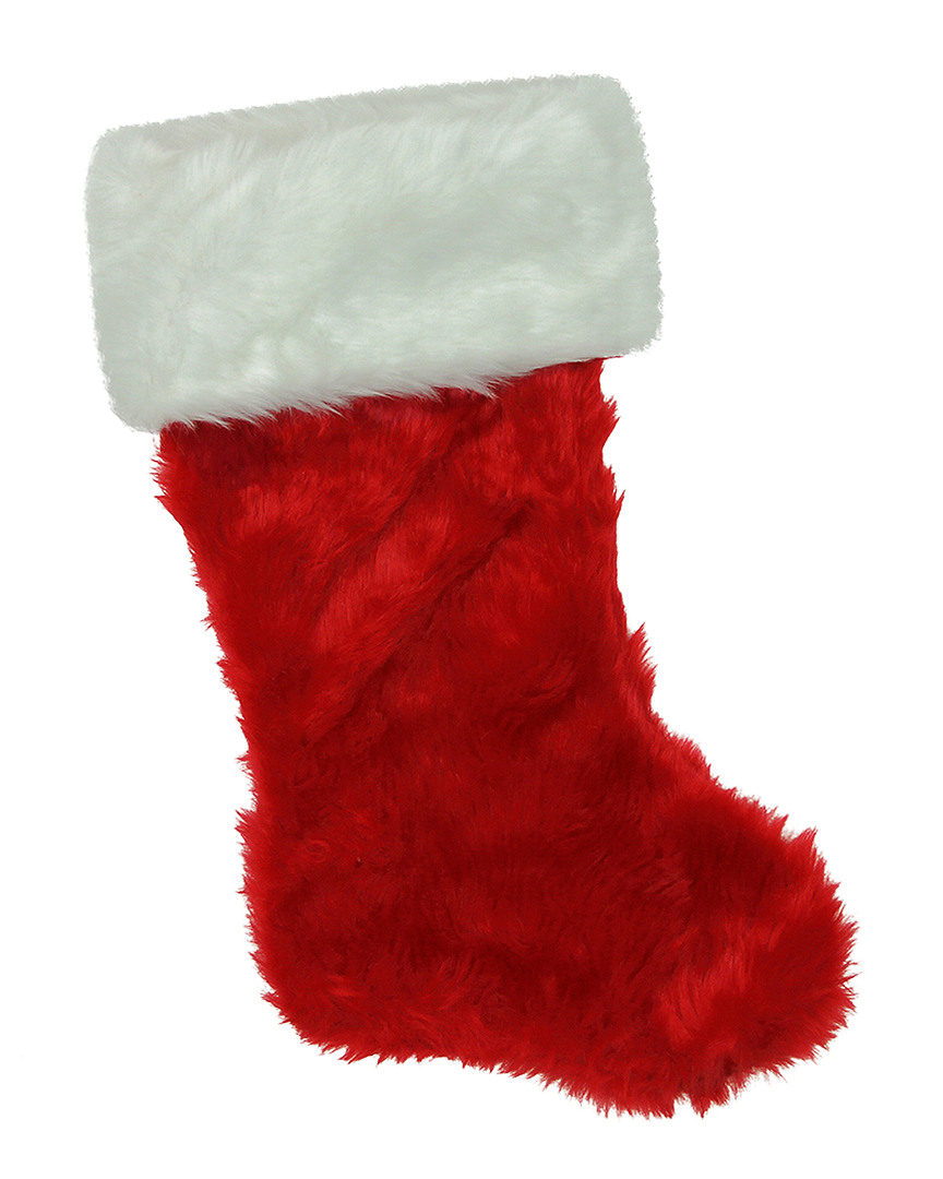 Northlight 20in Traditional Red With White Cuff Extra Plush Christmas Stocking