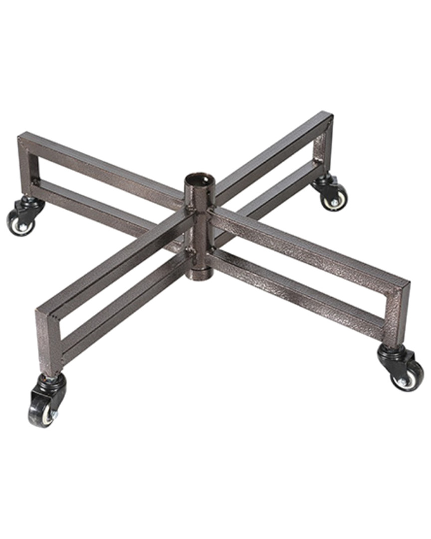 Northlight Discontinued 24in Brown Metal Rolling Artificial Christmas Tree Stand - For 6' - 9' Trees