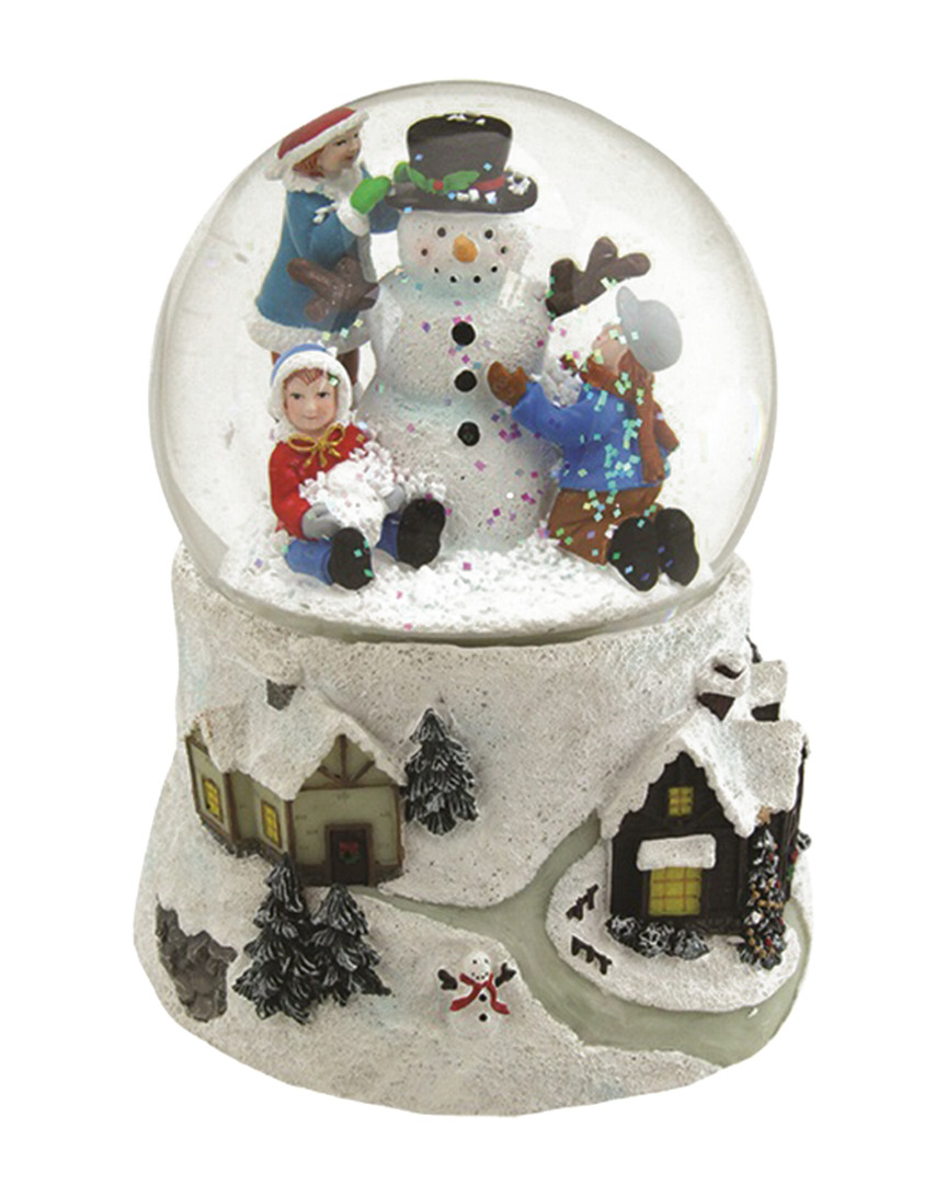 Northlight 5.5in Snowman & Children Musical Swirling Christmas Snow Globe Glitterdome
