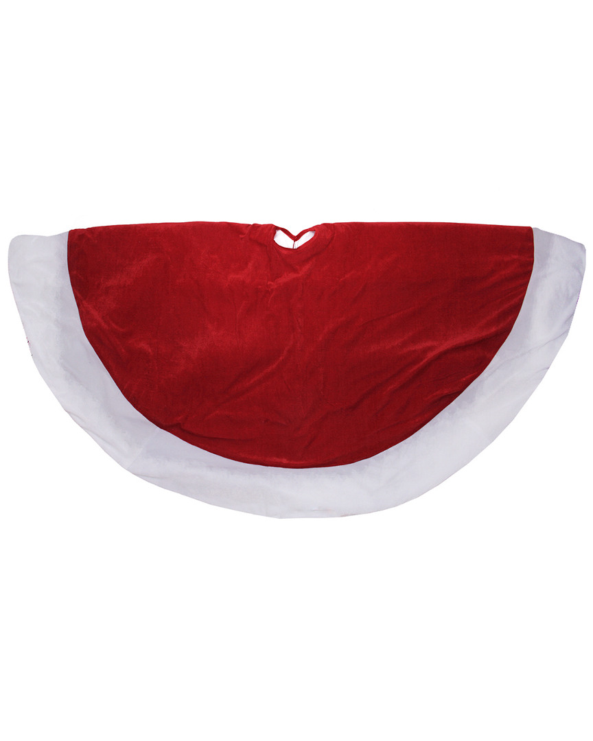 Northlight 60in Traditional Red & White Velveteen Christmas Tree Skirt