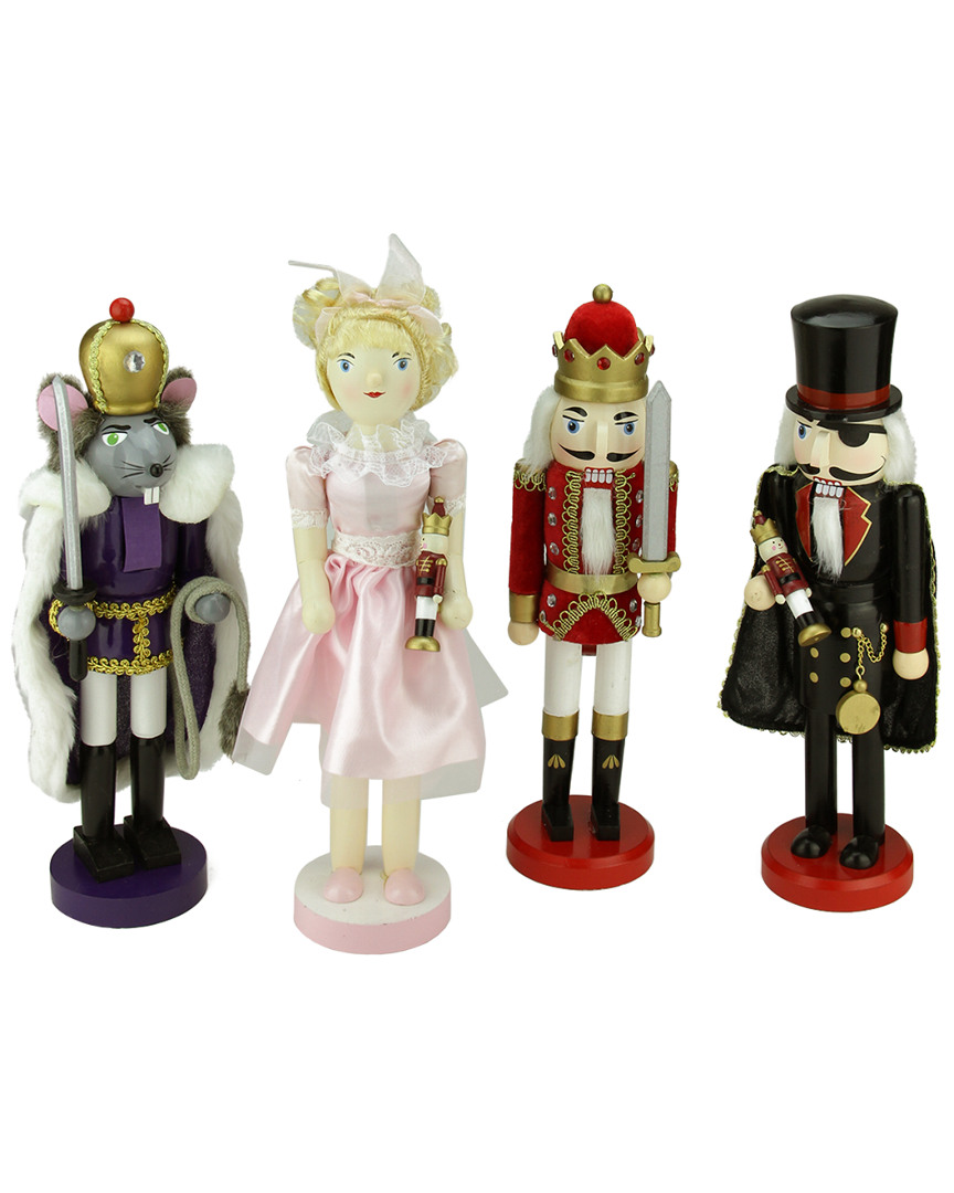 Northlight Discontinued Set Of 4 Decorative Wooden Nutcracker Suite Ballet Christmas Decorations