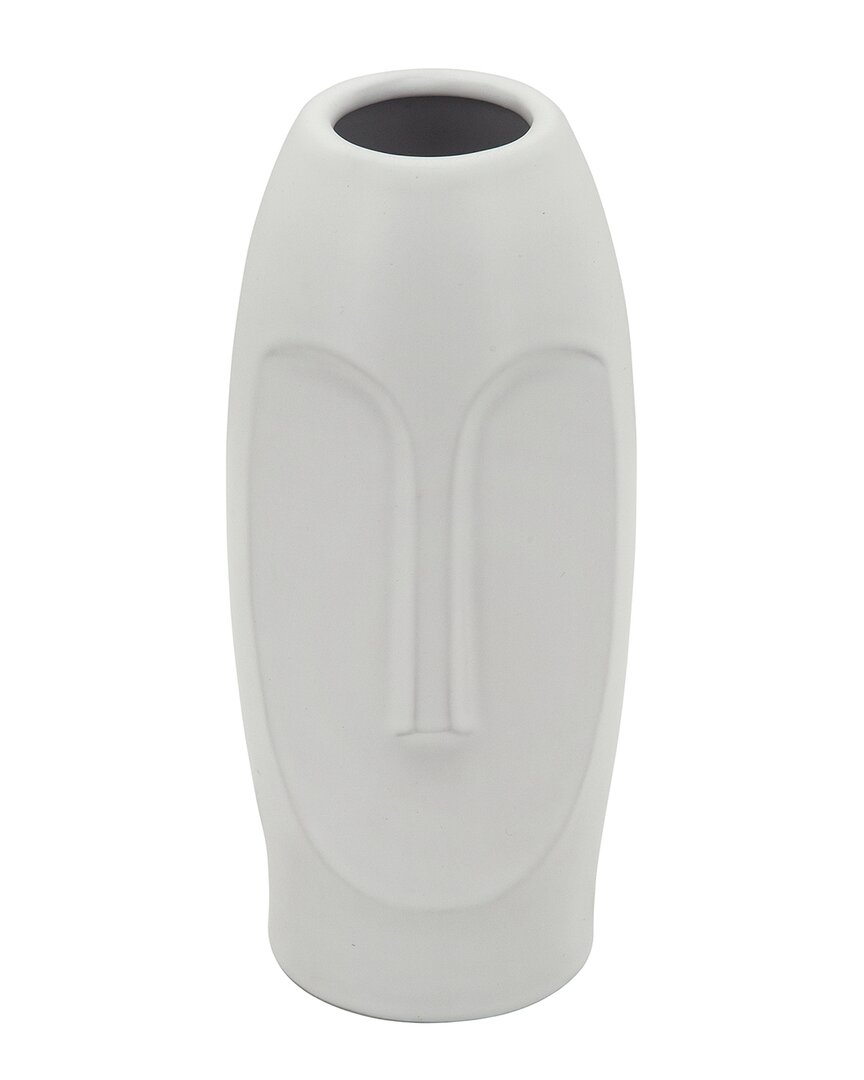 Sagebrook Home Face Vase In White