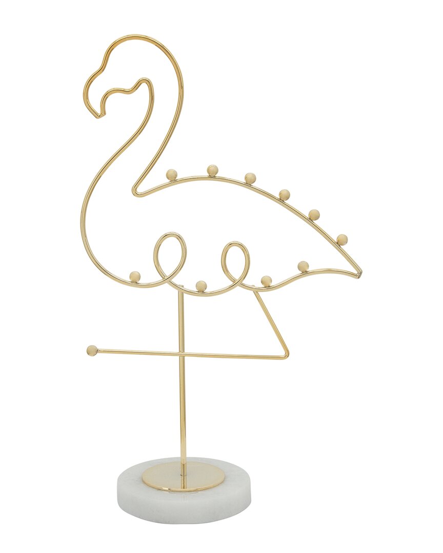 Sagebrook Home Metal 11in Flamingo Rack In Gold
