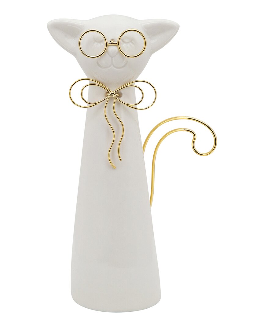 Shop Sagebrook Home Cat With Glasses Deco In White