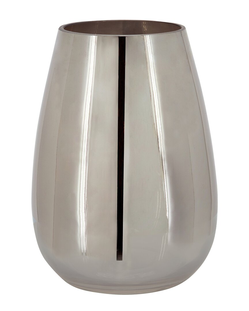 Sagebrook Home Glass Metallic Vase In Silver