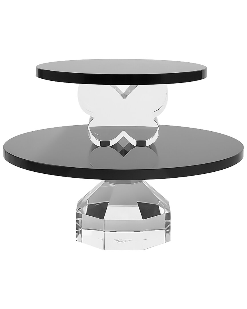 Lainy Home Double Tier Crystal Cake Plate