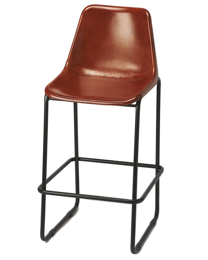 Butler Specialty Company Myles Leather 28in Bar Stool In Brown