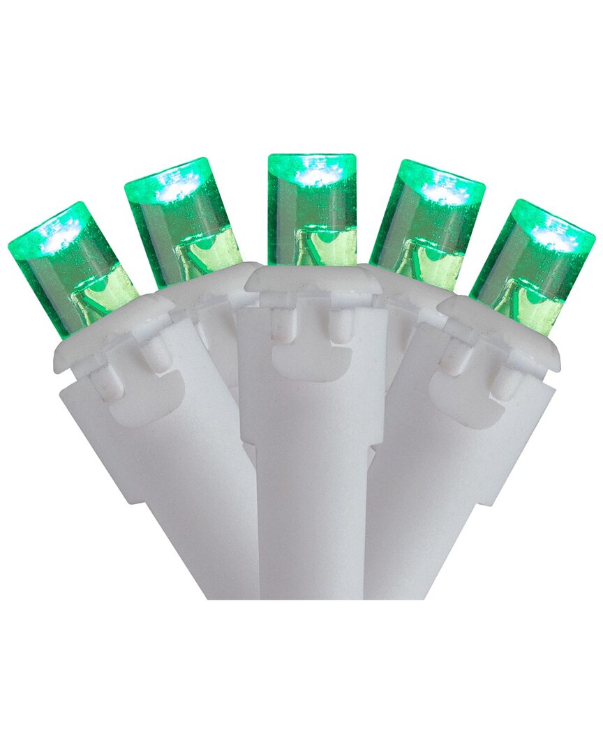 Northern Lights Northlight 100 White Led Wide Angle Christmas Lights - 33 Ft Green Wire In Green