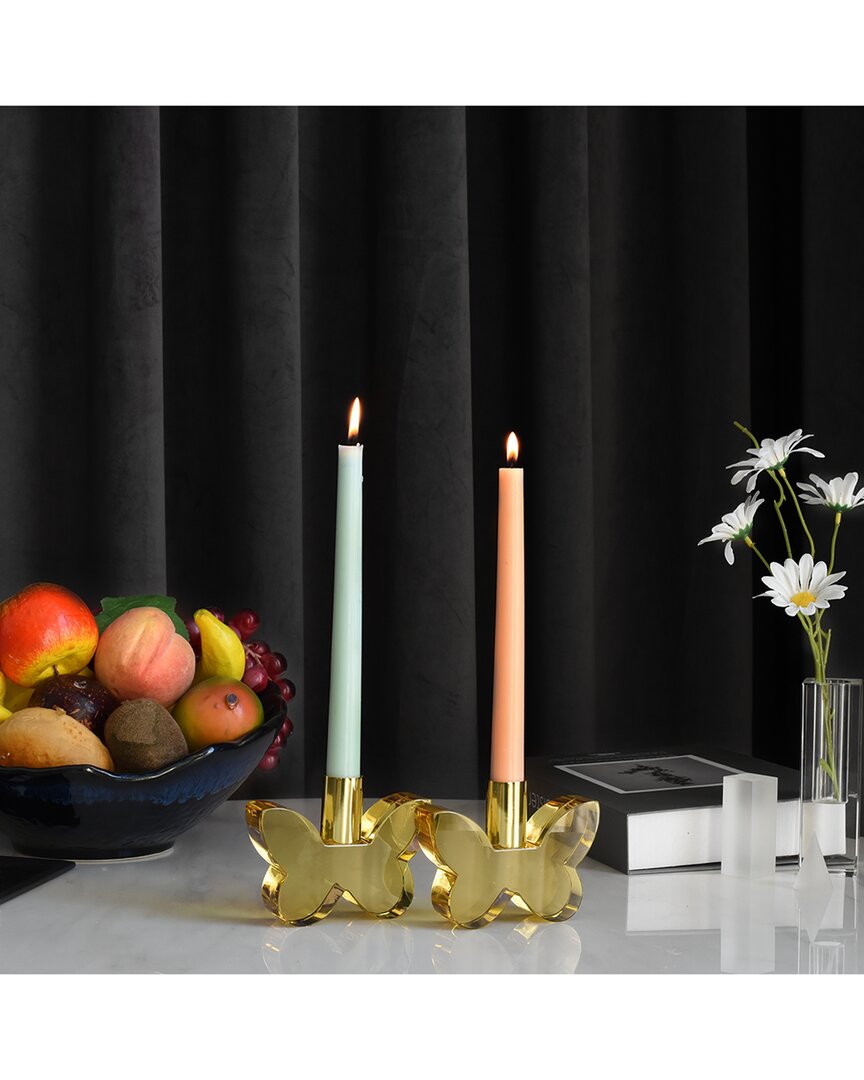 Lainy Home Pair Of 3in Butterfly Candleholders