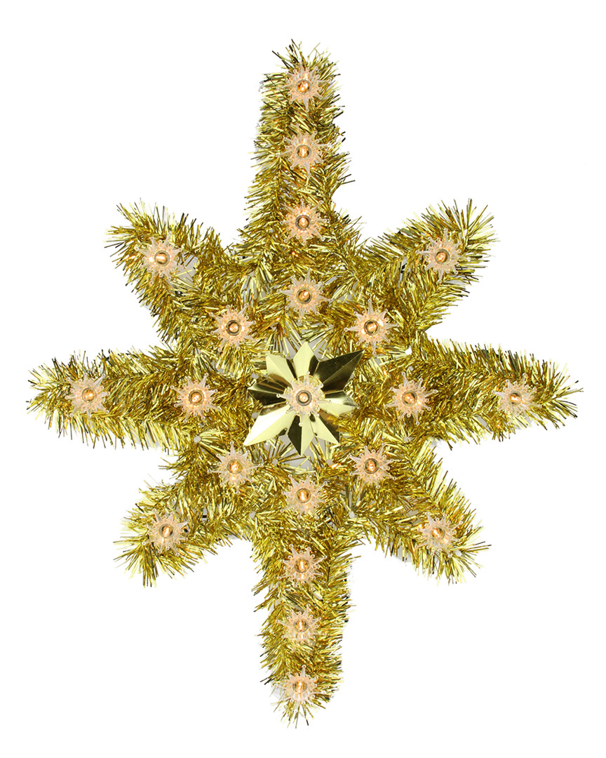 Northlight Oversized Lighted Gold Tinsel Star Of Bethlehem Christmas Tree Topper