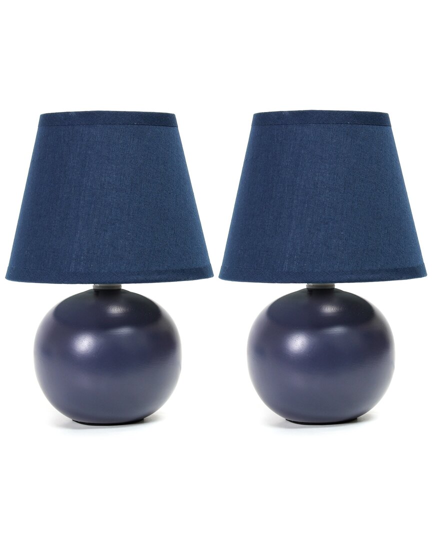 Lalia Home Laila Home Mini Ceramic Globe Table Lamp 2pk Set In Blue