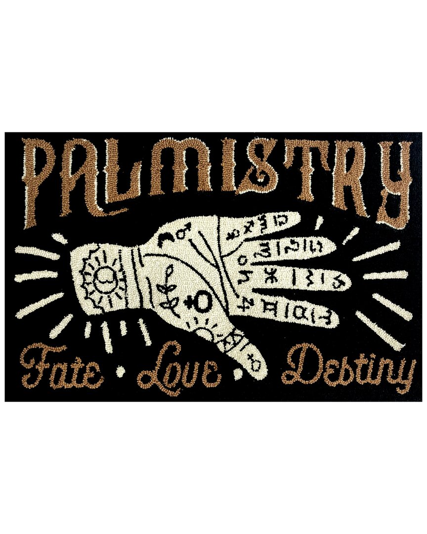 The Rug Market Palmistry 24x36in Doormat In Black