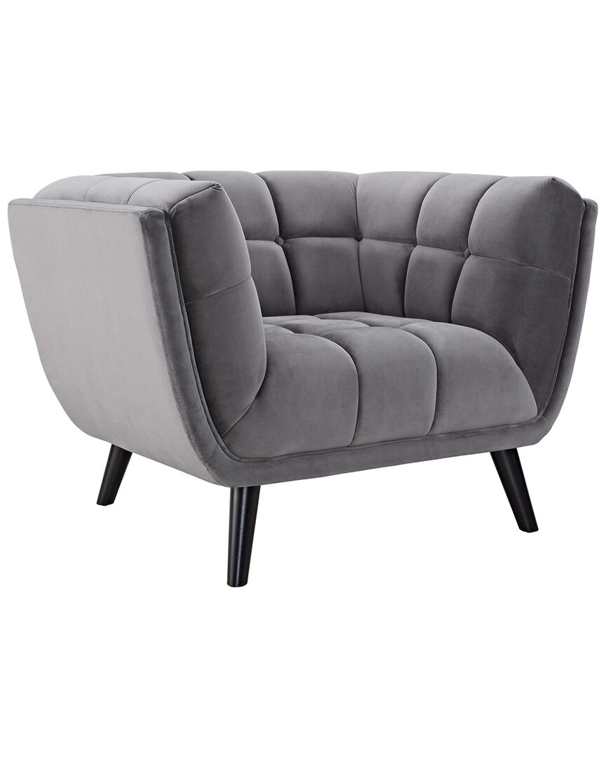 Modway Bestow Velvet Armchair In Grey