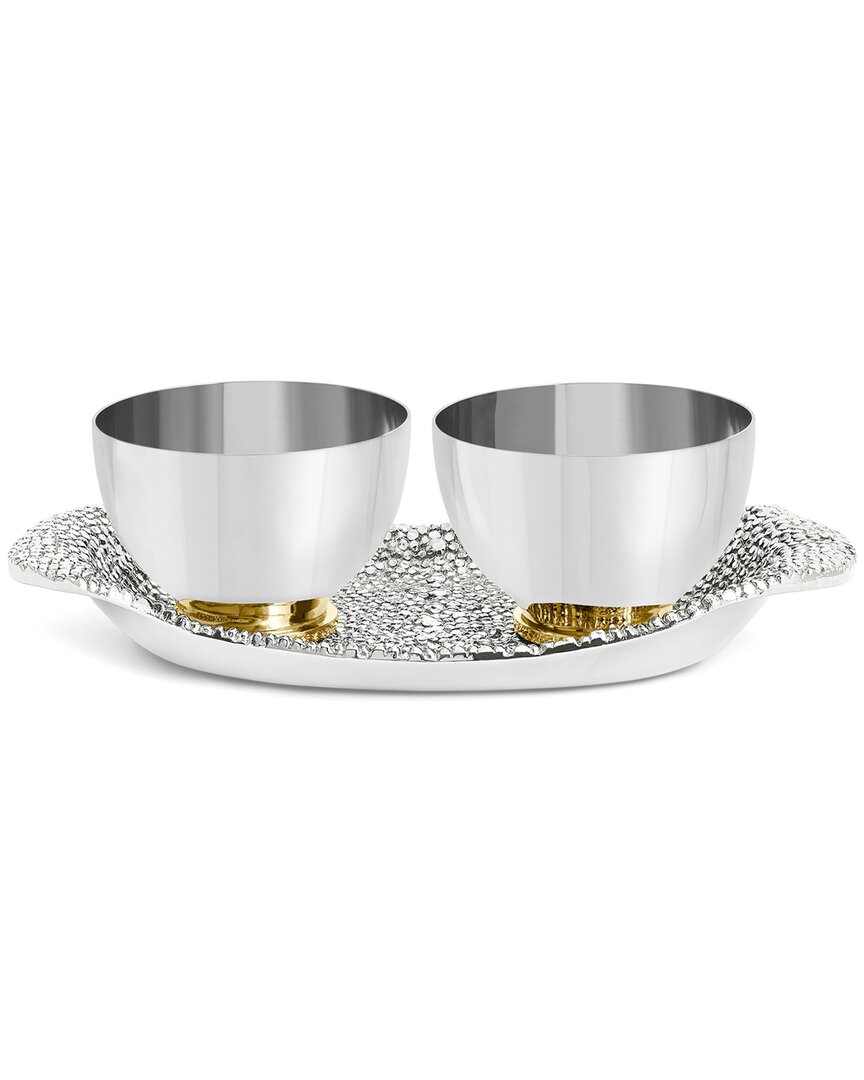 Michael Aram Shagreen Double Dish With Tray In Metallic