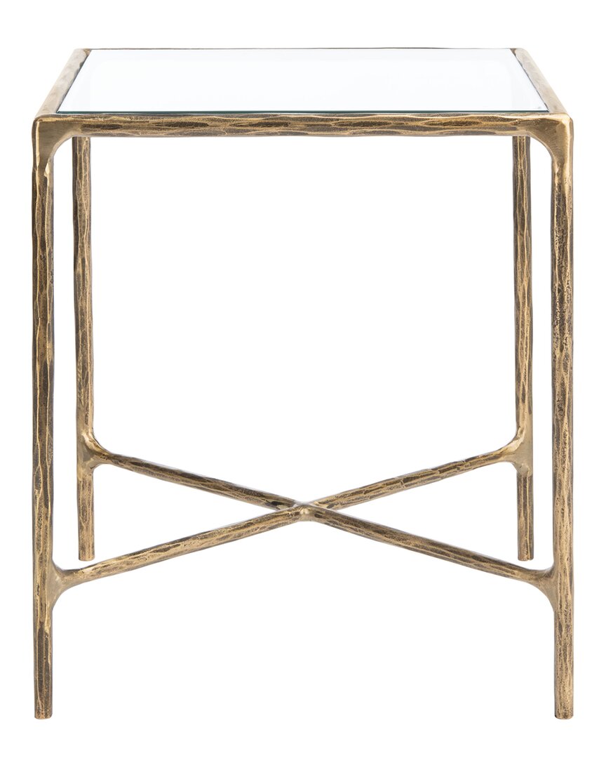 Safavieh Couture Jessa Metal Square End Table In Gold