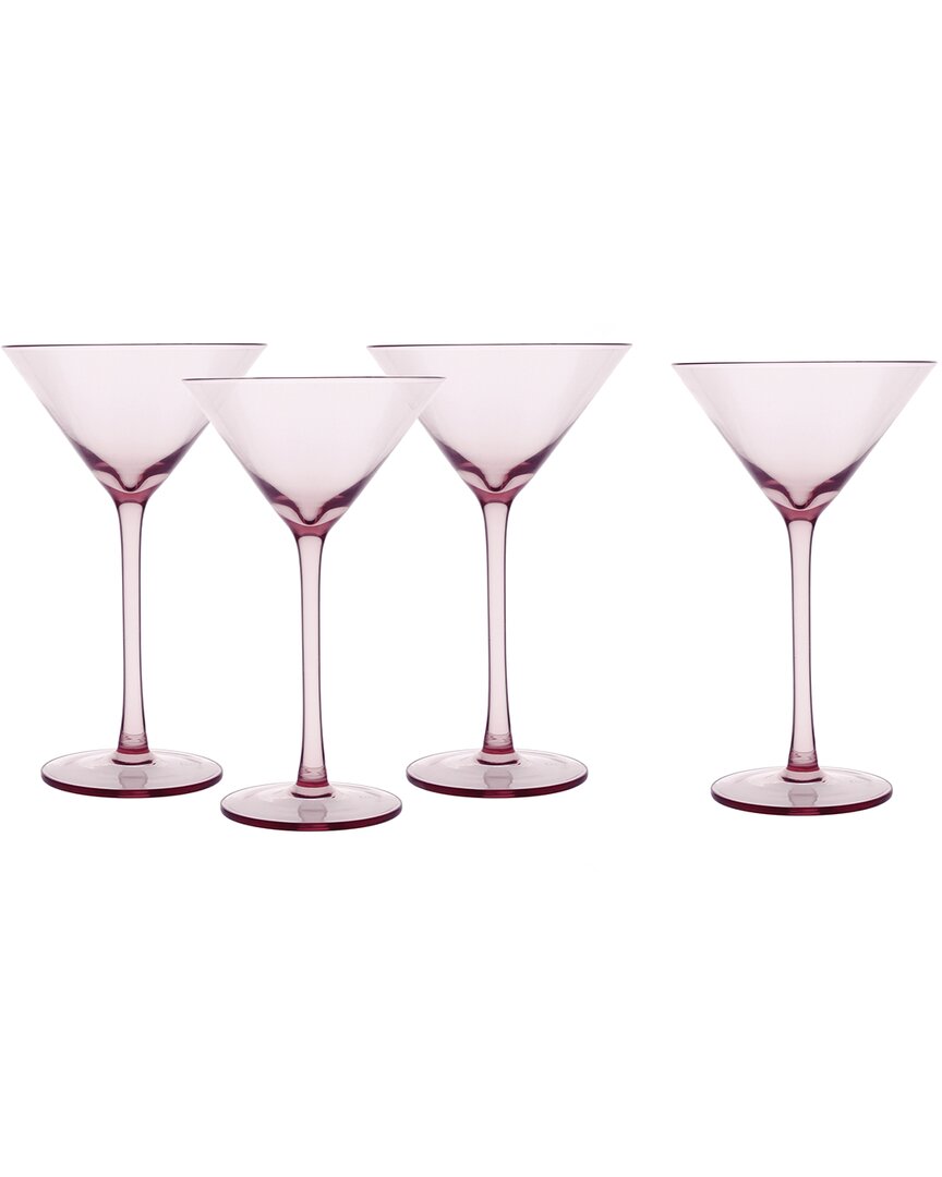 Fortessa Set Of 4 Gala Glass Pink Martini Glasses In Pink