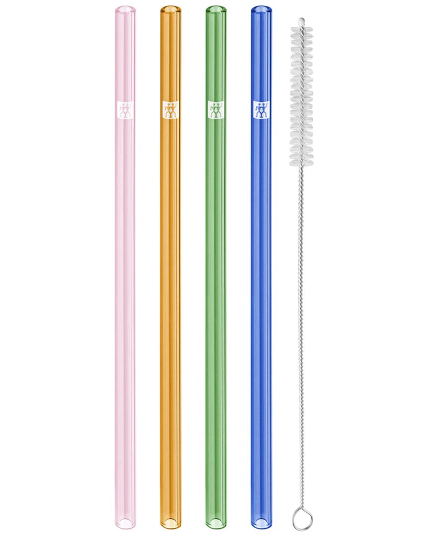 Zwilling J.a. Henckels Sorrento 5pc Straight Glass Straw Set