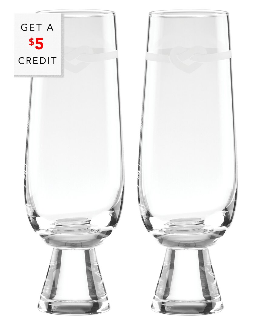 Kate Spade New York With Love 2pc Stemless Toasting Flutes In Clear
