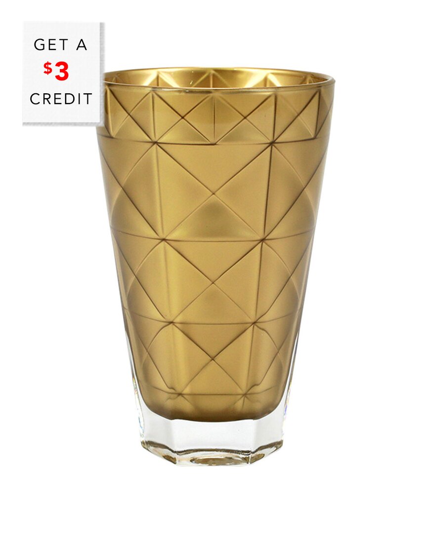 Vietri Dnu Unprofitable Viva By  Prism Gold Tall Tumbler With $3 Credit