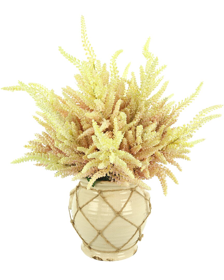 Creative Displays White & Pink Astilbe Floral Arrangement In Yellow