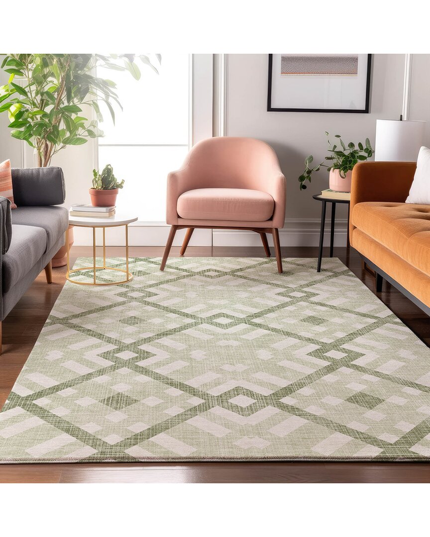 Addison Rugs Premium Washable Area Rug In Green