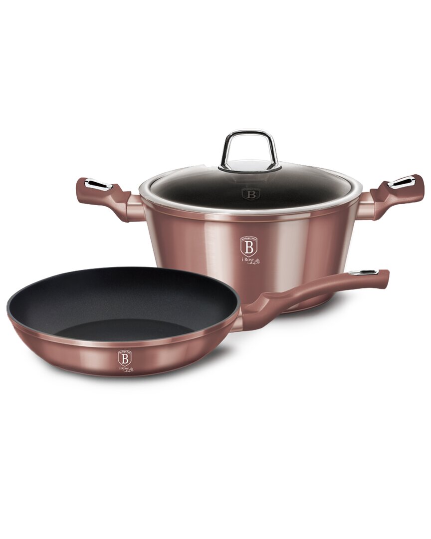 Berlinger Haus Non-stick 3pc Compact Cookware Set In Rose
