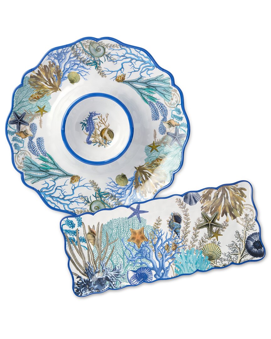 Certified International Blue Lagoon Melamine 2 Pc. Appetizer Set