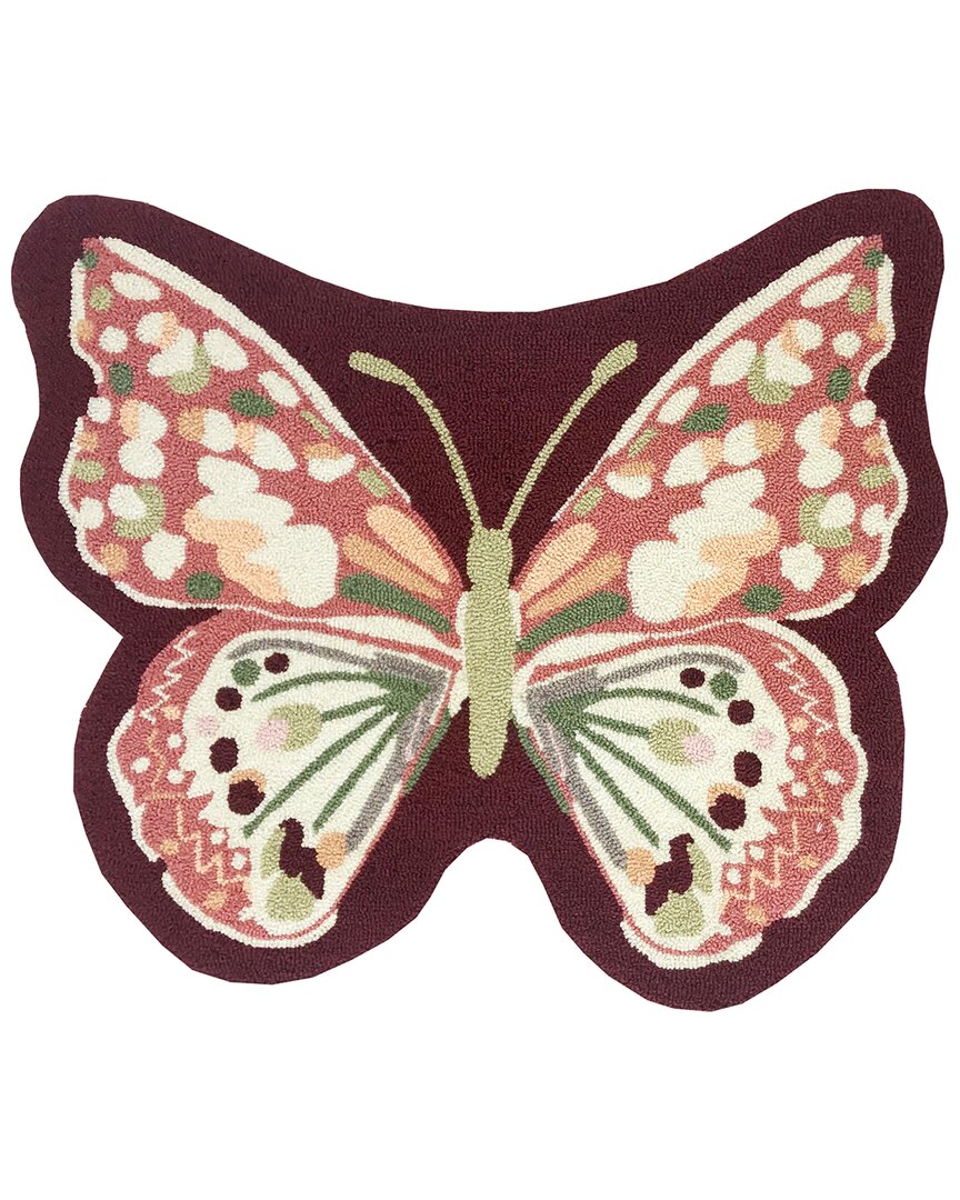 The Rug Market Butterfly Shaped Indoor/outdoor Doormat In Red