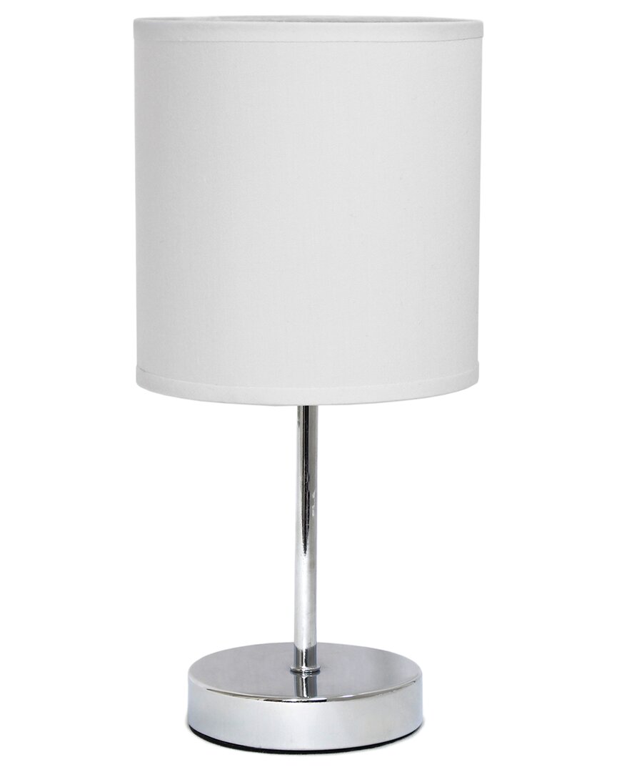 Lalia Home Laila Home Chrome Mini Basic Table Lamp With Fabric Shade In Silver