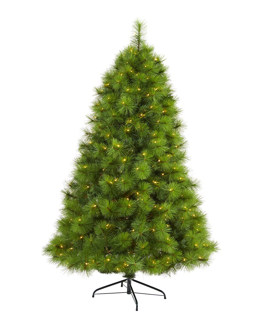 Nearly Natural Green Scotch Pine Artificial Christmas Tree With Clear Led Lights