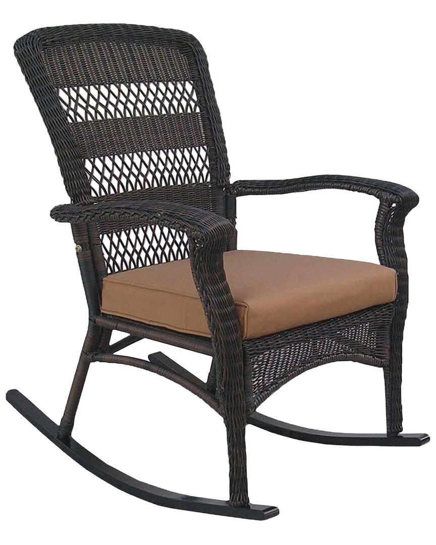 NORTHLIGHT NORTHLIGHT 42IN WICKER ROCKER CHAIR WITH CUSHION