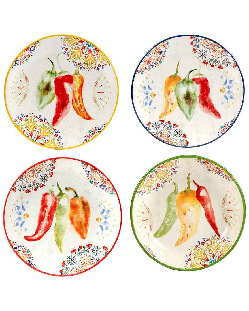 Certified International Sweet Spicy Salad Plate, Set Of 4 In Multicolor