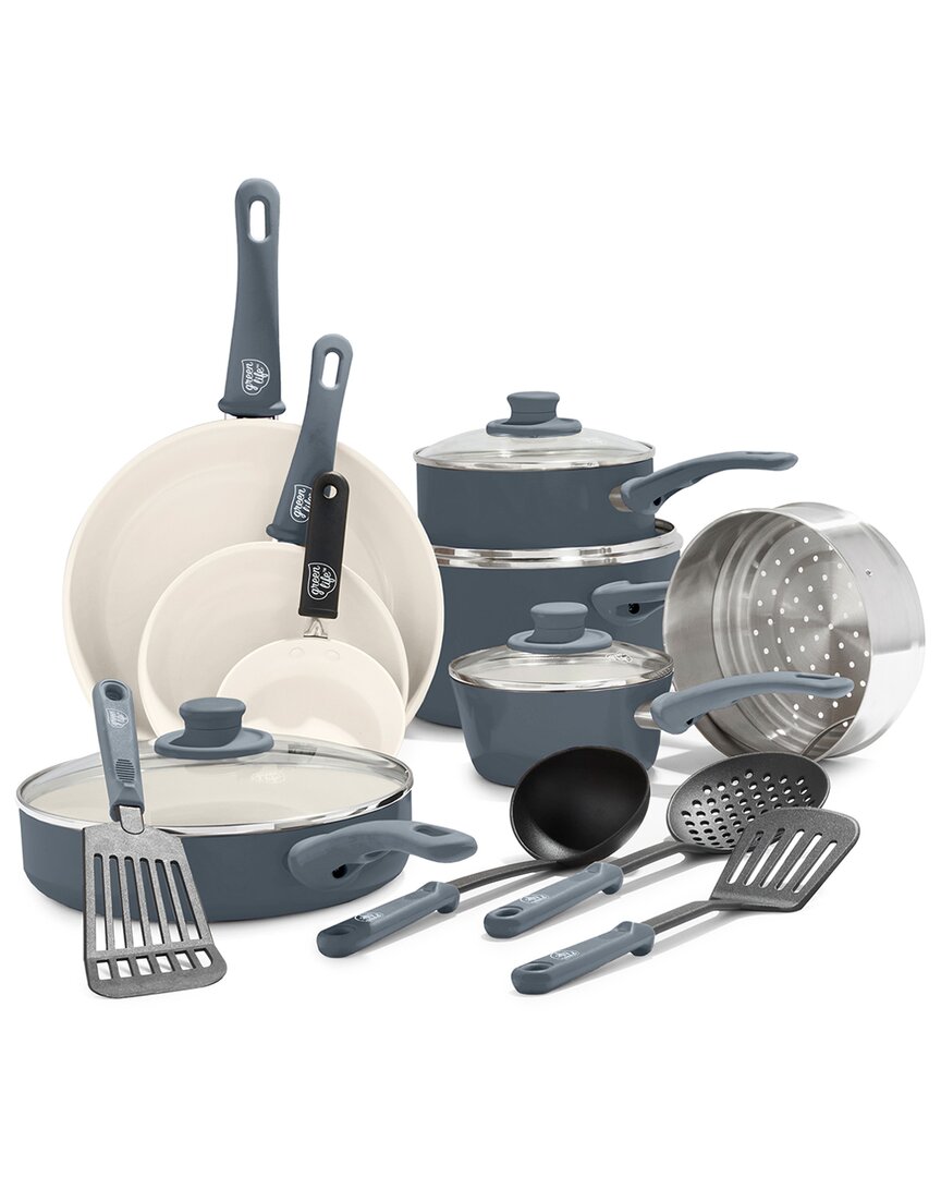 Greenlife Soft Grip Healthy Ceramic Nonstick 16pc Kitchen Cookware Set