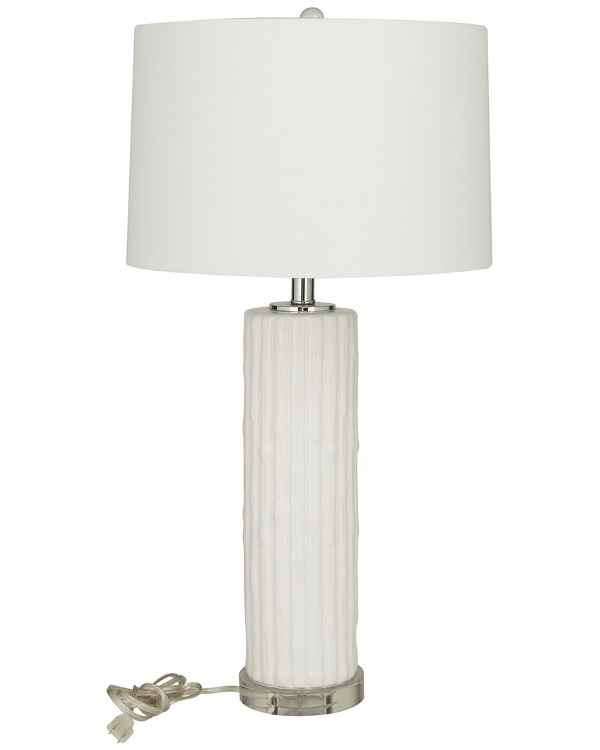 Peyton Lane Ceramic Fluted Base Table Lamp In White