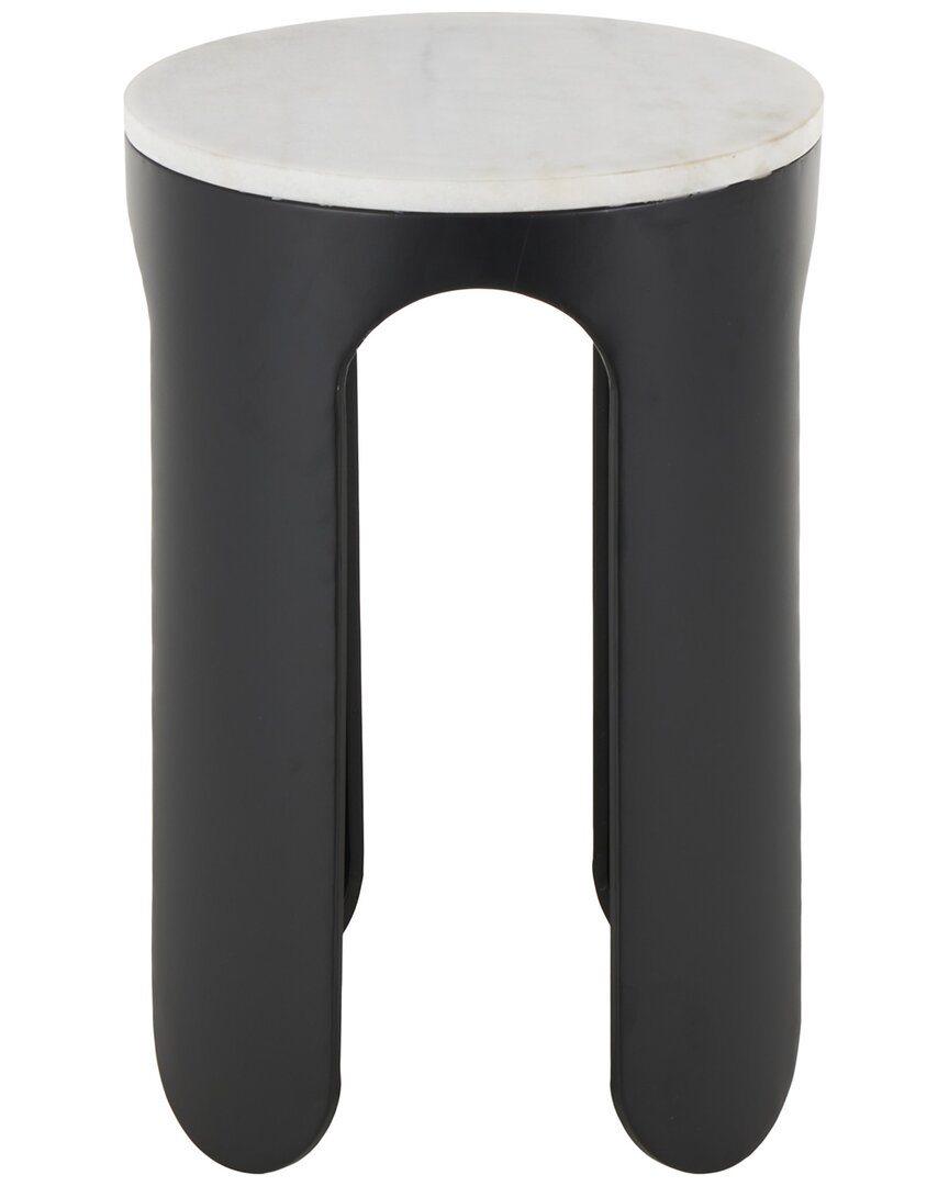Peyton Lane Black Metal Round Side End Accent Tab