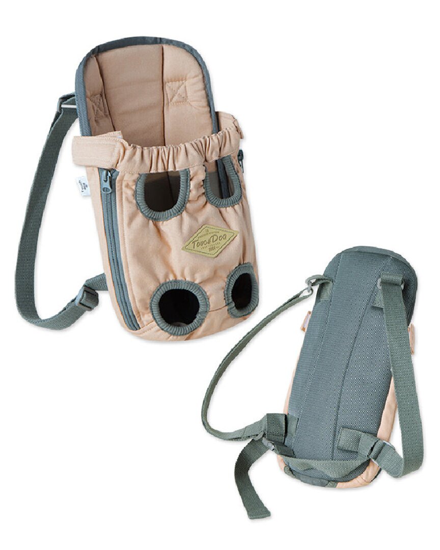 Shop Touchdog Wiggle-sack Fashion Designer Front & Backpack Dog Carrier In Brown