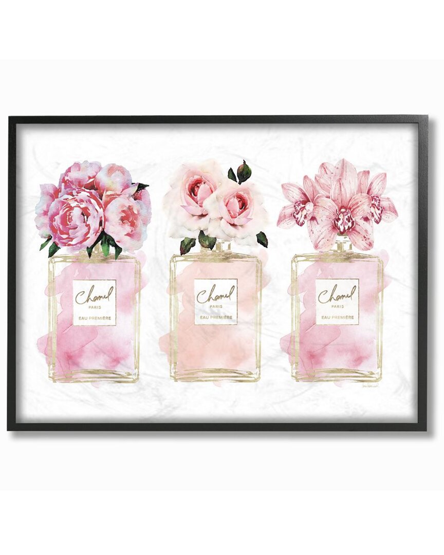 Stupell Pink Flowers & Perfumes Glam Fashion Watercolor Wall Art