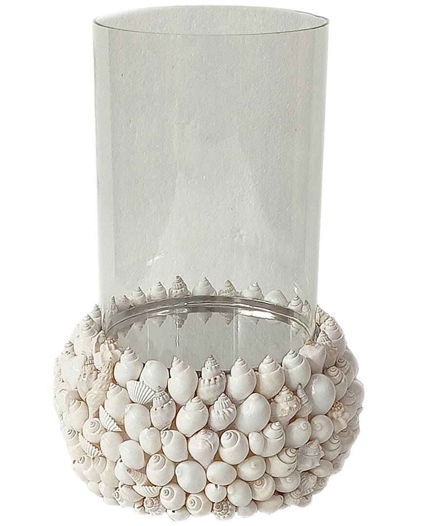 Sagebrook Home 10in Shell Hurricane In White