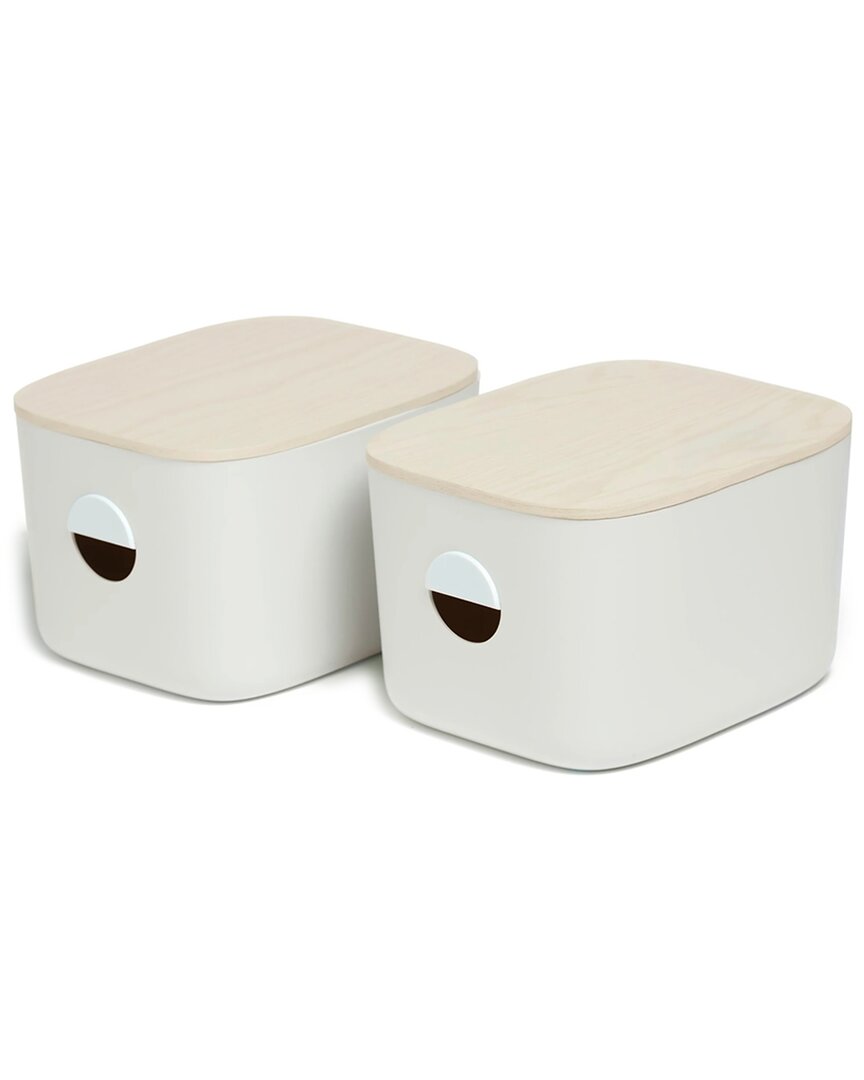 Open Spaces Set Of 2 Medium Storage Bins In Neutral