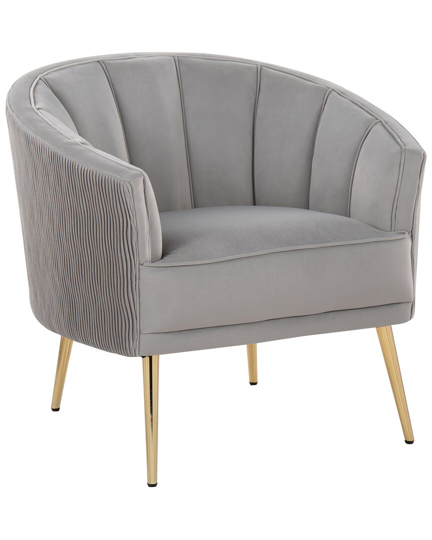 Lumisource Tania Pleated Waves Accent Chair In Gold