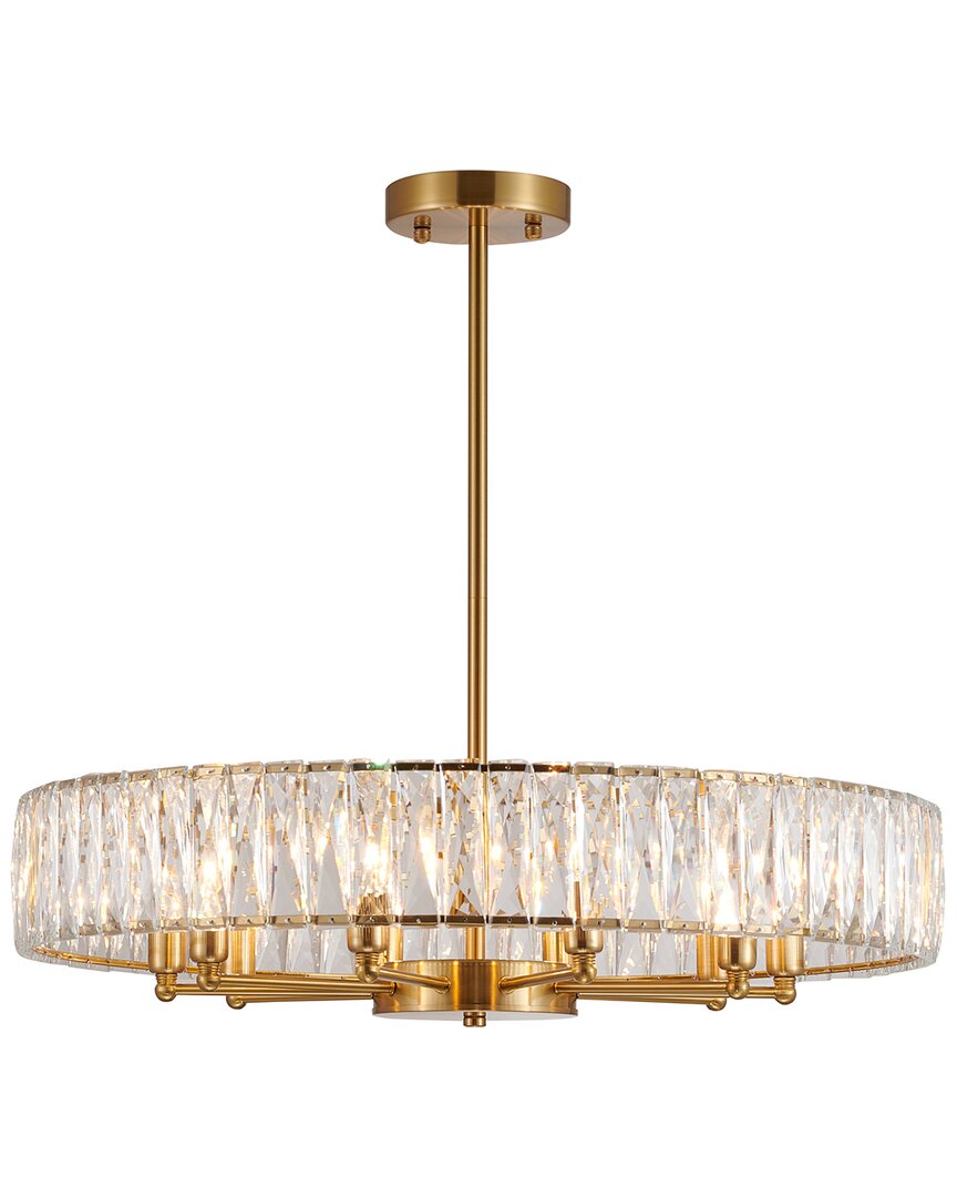 Bethel International 28in Metal Chandelier With Crystals