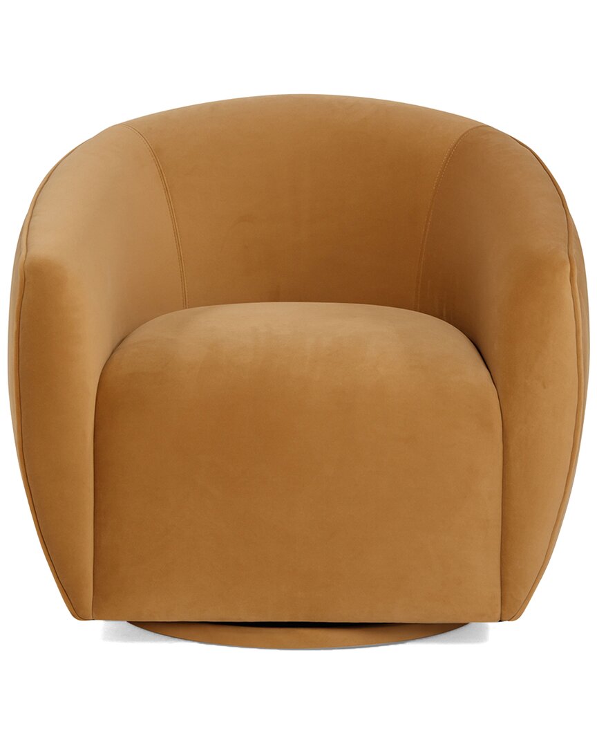 Tov Furniture Jordan Velvet Swivel Chair In Tan